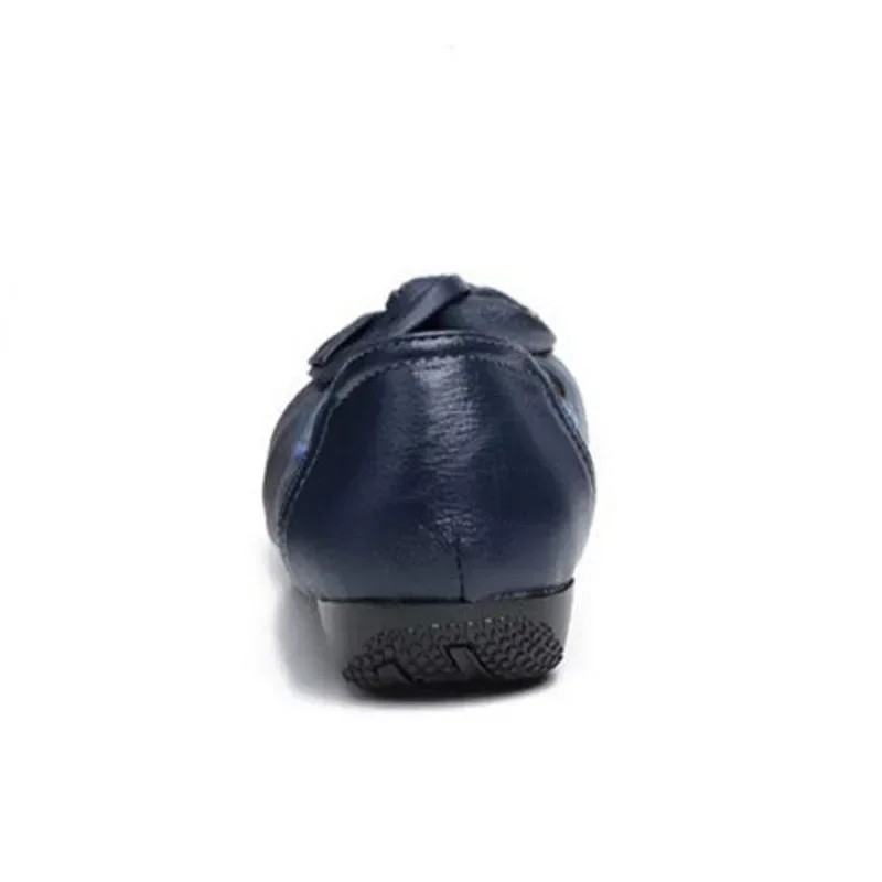 Sepatu Kulit Asli Musim Semi \ Musim Gugur Sepatu Flat Wanita Sepatu Wanita Balet Kasual Wanita Ikatan Simpul Fashion Classi Kerja Zapatillas Pria