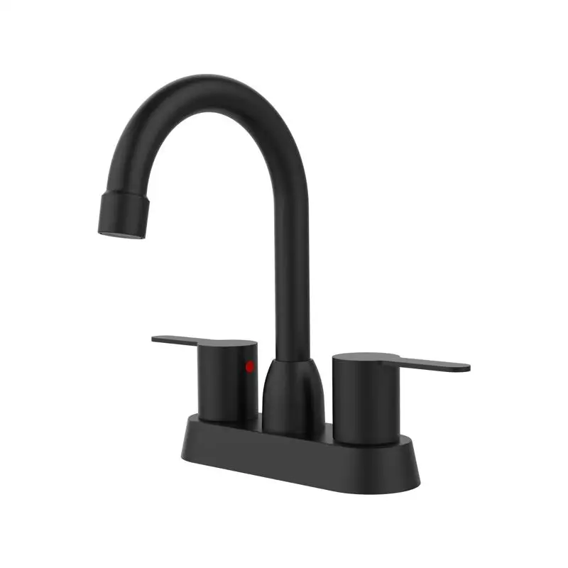 

Matte Black 2 Handle Faucet, Brushed Nickel Centerset Bathroom Faucet for 3 Hole, RV Use, Pop-Up Drain Not Included, No Weekend