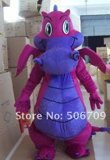 Disfraz de personaje de adulto para Halloween, traje de Mascota de dragón púrpura grande, vestido de Navidad para Halloween, accesorios de cuerpo completo, traje de Mascota