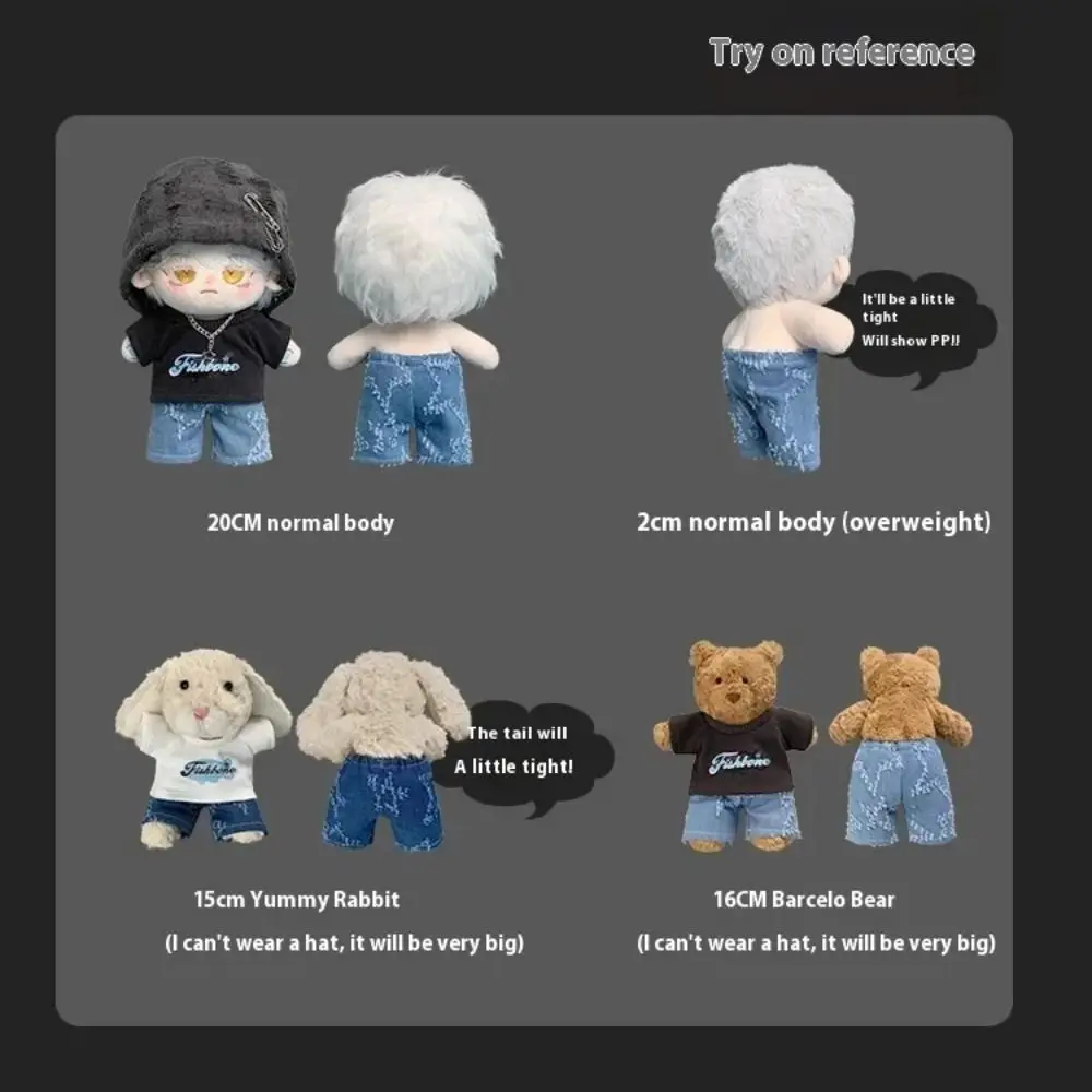 

Street Style 20cm Cotton Doll Clothes Hoodie Jeans Idol Doll Clothes Cool Dress Up Plush Doll Clothes 20cm Cotton Doll