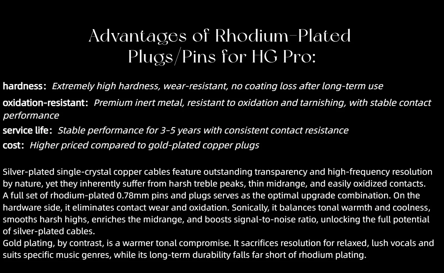 XINHS HG Pro HiFi-Kopfhörer-Upgrade-Kabel, 3,5 mm, 4,4 mm, 0,78 mm, 2-polige rhodiumbeschichtete Steckerstifte, kompatibel mit MOONDROP ARIA 2 LAN II – Detail 5