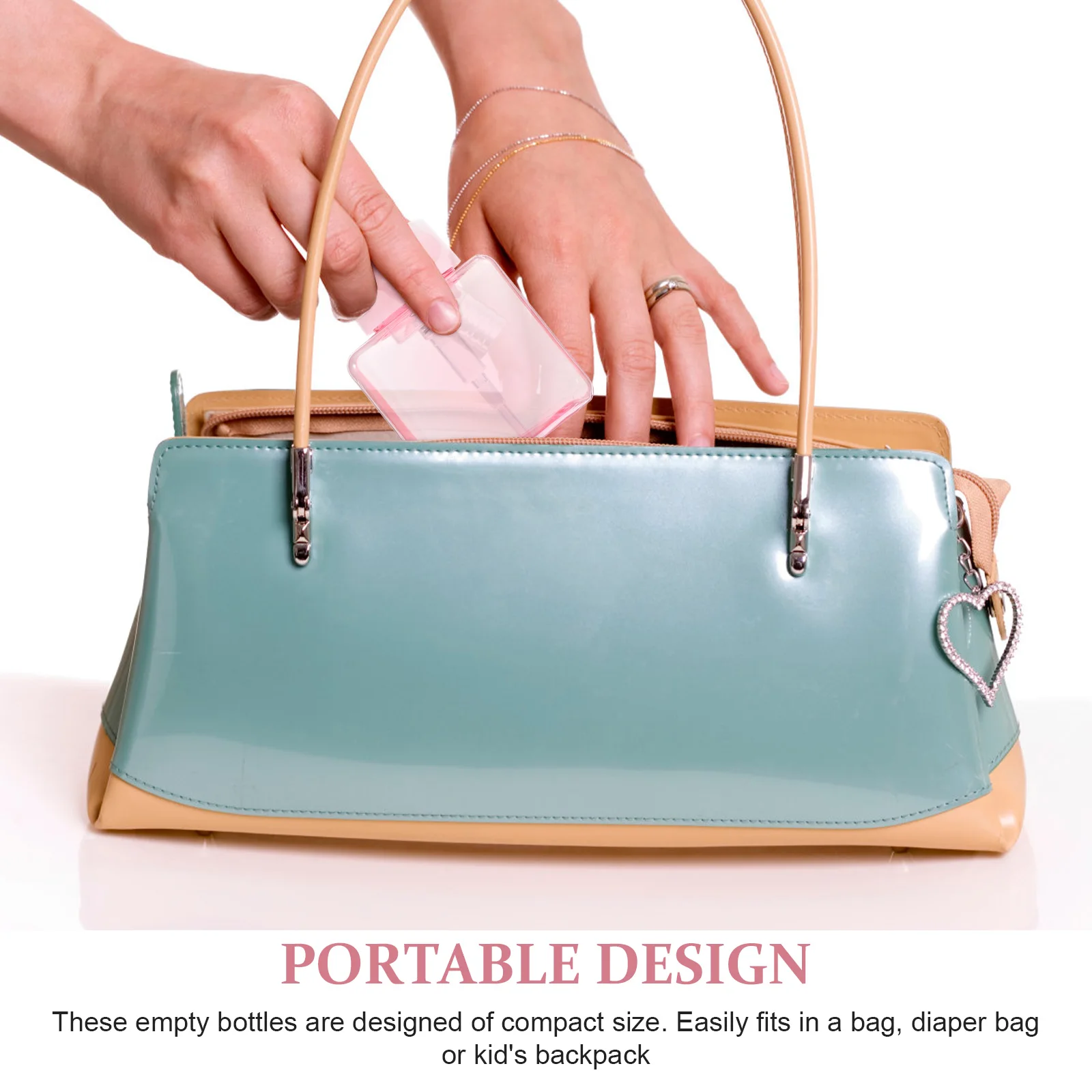 

2pcs Foaming Dispenser Bottles Empty Travel Square Lotion Sub Bottles Portable Leak-Proof Refillable Soap Pump