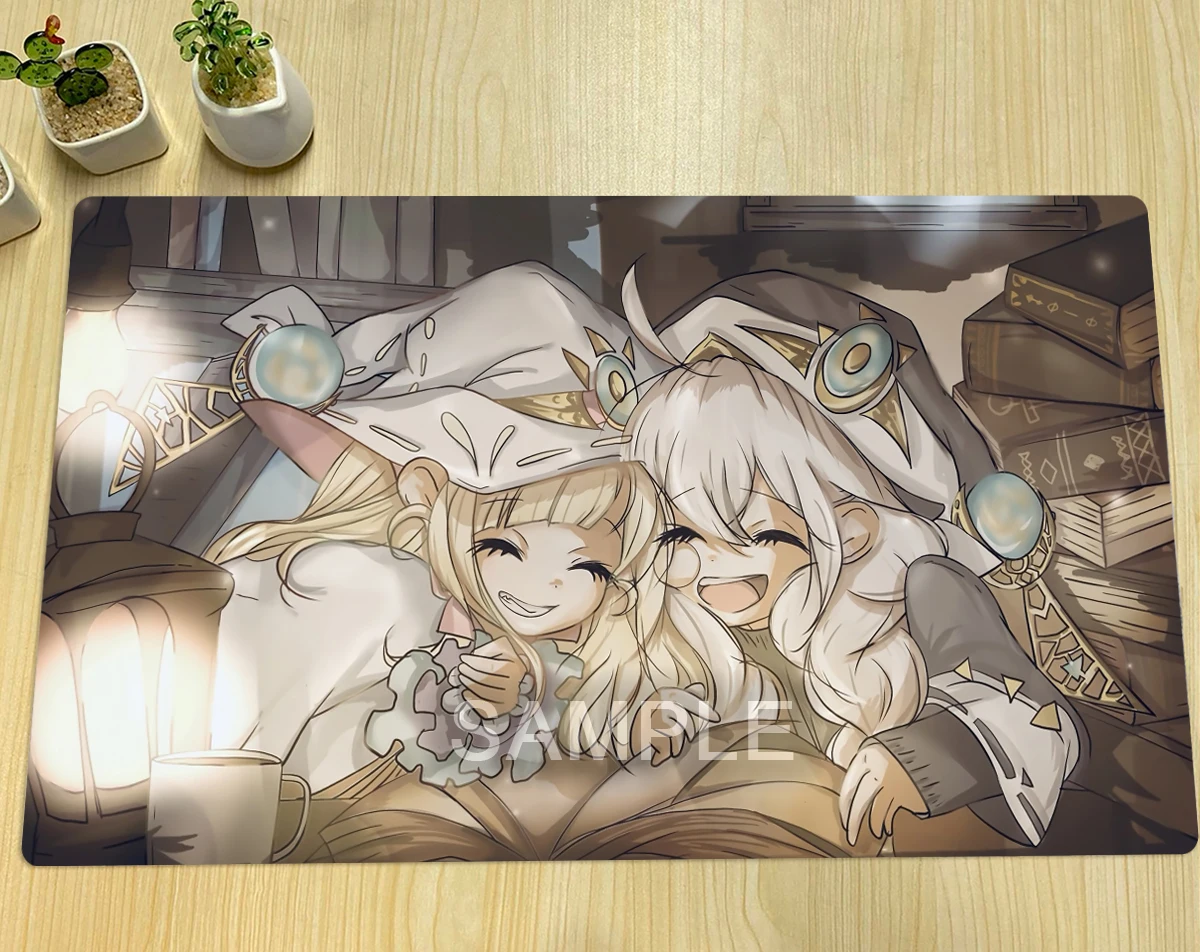 YuGiOh Playmat Asteria Risette of The White Woods TCG Mat CCG Board Game Duel Pad Trading Card Game Mat Rubber Mousepad Free Bag