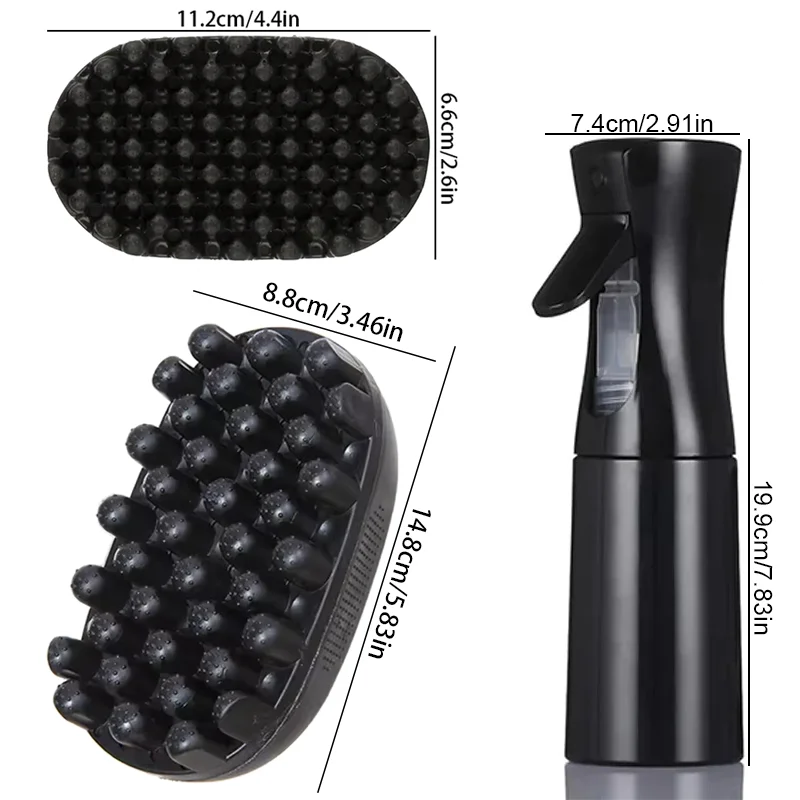 2pcs/set Curly Hair Sponge Twist Brush with Spray Bottle African Coil Wave Dreadlock Hairbrush Afro Hair Styling Tools Salon