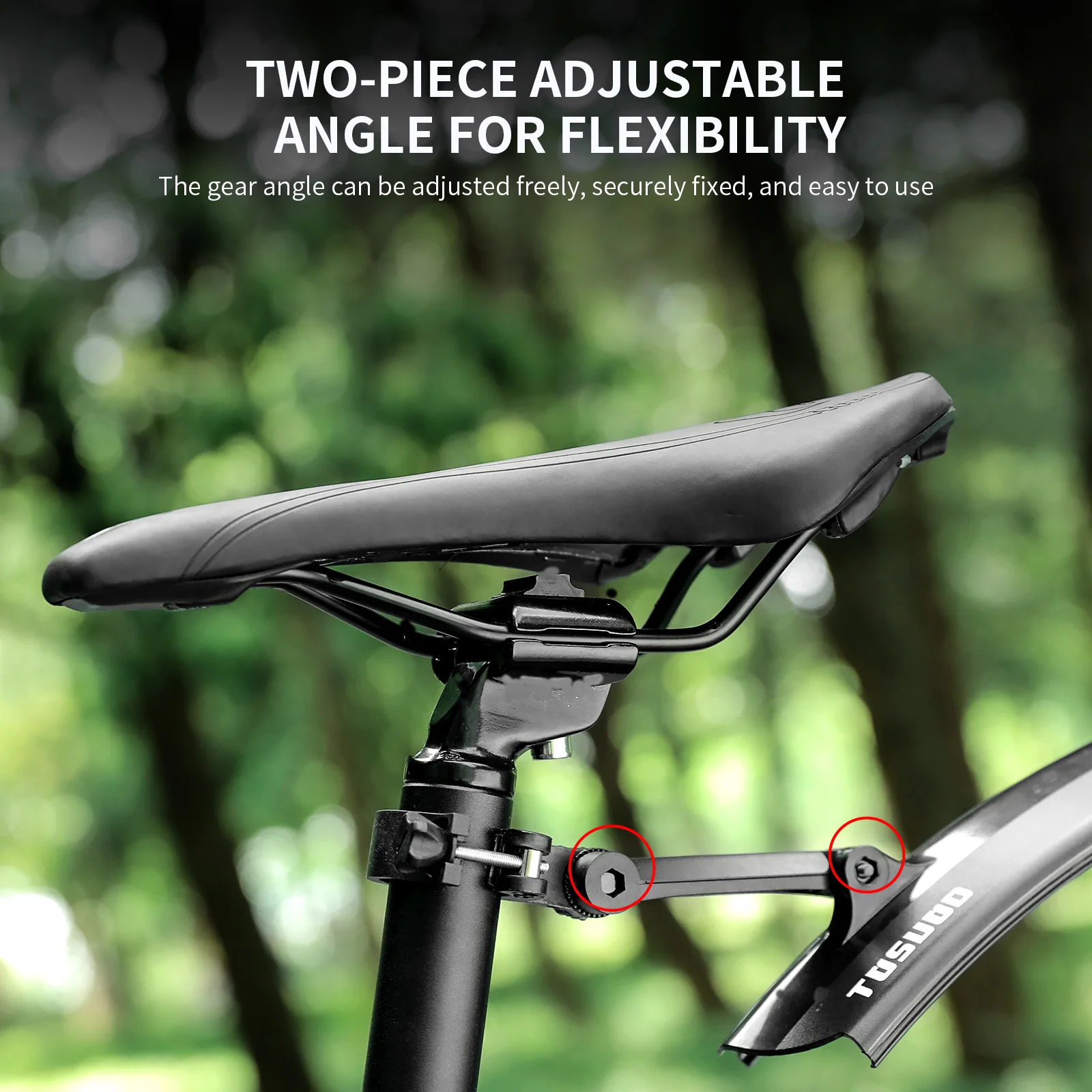 TOSUOD Adjustable Length Bike Fenders Set Wider Longer Quick Release Front Rear Durable MTB Road City Bicycle Mudguard Parts