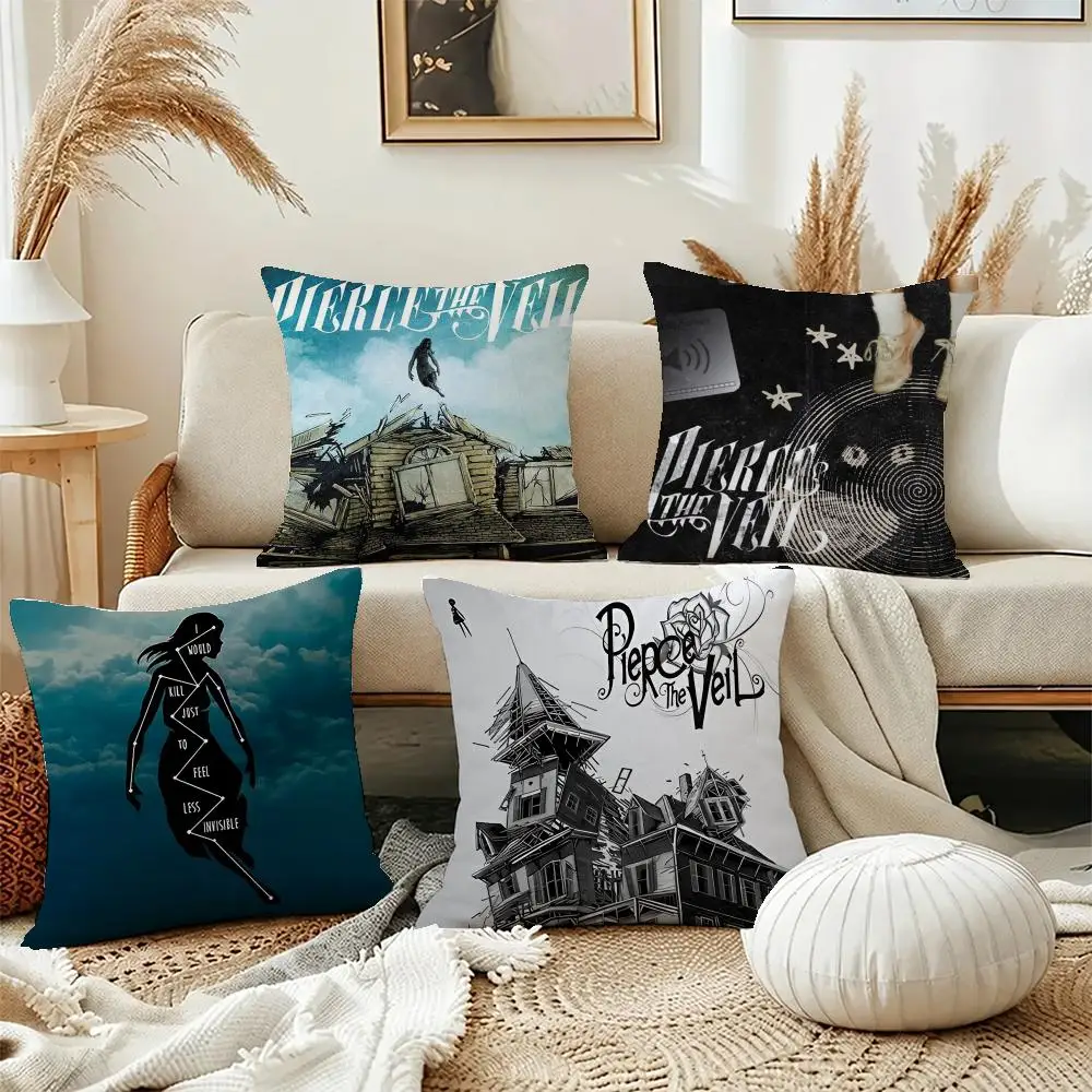 Rock Band P-Pierce The Veil Cushion Cover Short Plush Soft Double-Sided Printing Pillow Case Cozy Sofa Bedroom Home Decor Gift
