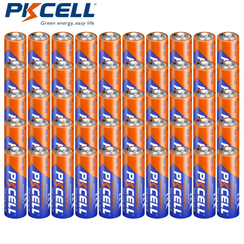 

50Packs PKCELL 23A 12 Volt Dry Battery P23A L1028 MN21 V23GA MN21 A23 Alkaline Manganese Batteries For Electronic Door Remotes