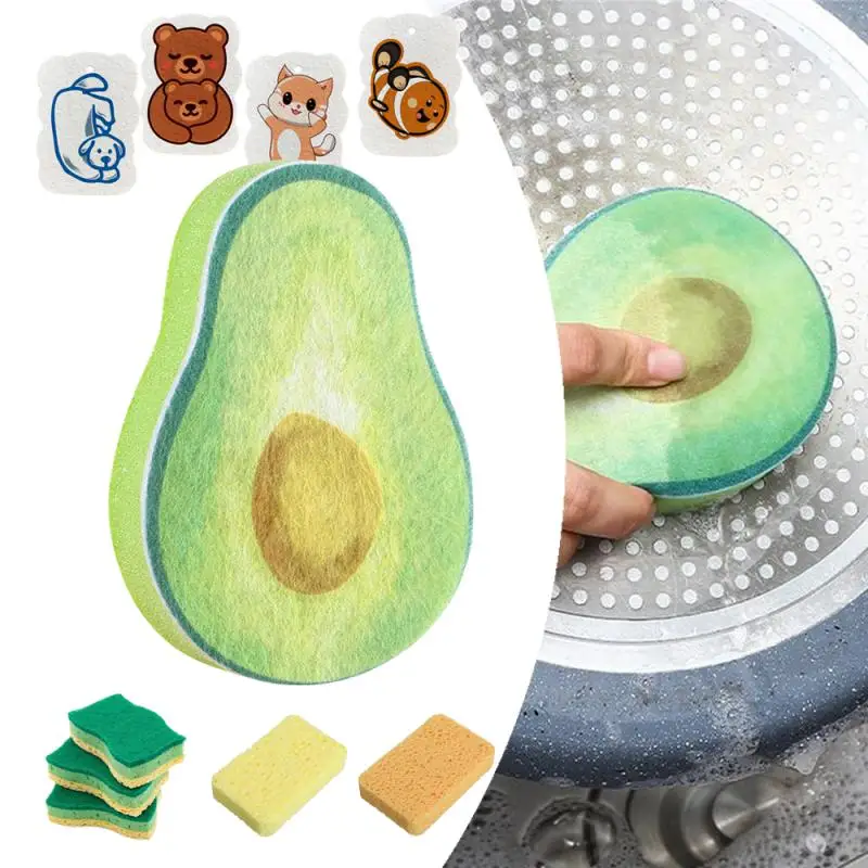 Cleaning Scrub Sponges For Dishes Non-Scratch Microfiber Sponge Non Stick Pot Cleaning Sponges Kitchen Tools Wash Pot Gadgets