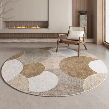 Japanese Style Loop Pile Living Room Round Carpet Bedroom Swivel Chair Small Floor Cushion Foot Mats Sofa Coffee Table Rugs