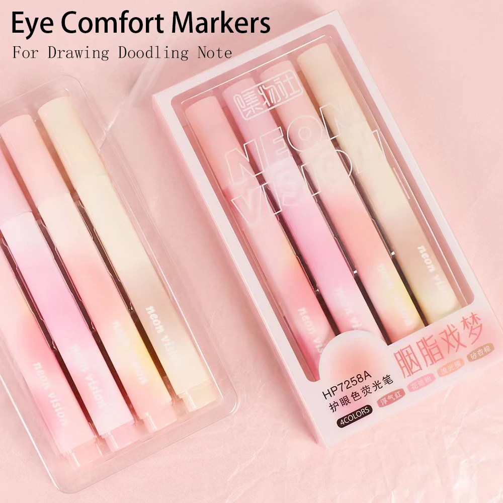 

4 упаковки, мягкие маркеры пастельных цветов для рисования, маркеры для заметок, офиса, школы, комфорта глаз