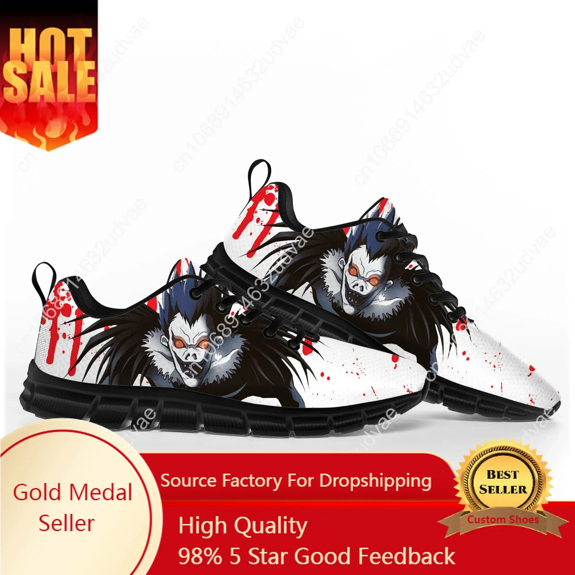 Demon Ryuk Horror Halloween Death Note Sports Shoes Mens Womens Teenager Kids Children Sneakers Custom High Quality Couple Shoe