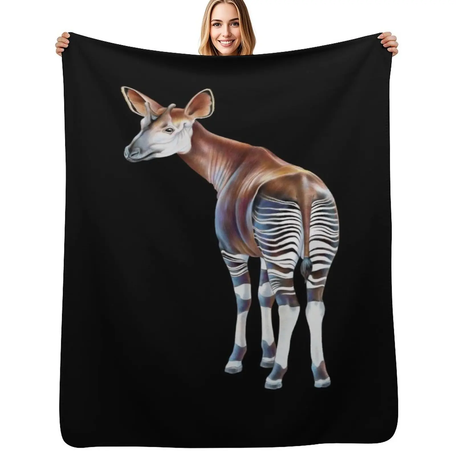 Okapi Throw Blanket Shaggy Furry Soft Blanket for Bedroom Living Room
