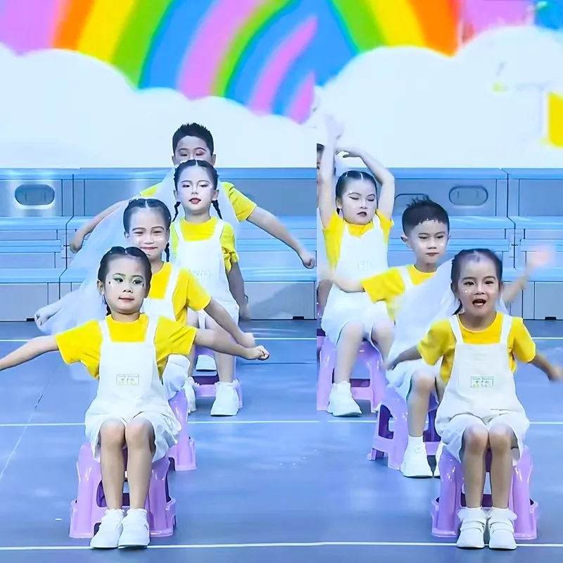 

Cute Dance Performance Outfit for Nursery aduation Summer Children's Clothing Overalls Stage Costume Girls Boys