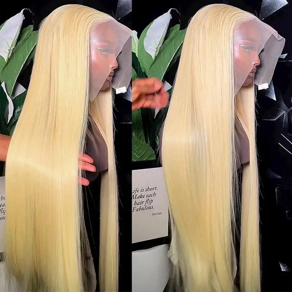 613 Blonde Bone Straight Human Hair 13x6 Hd Lace Frontal Wigs Colored 30 Inch Lace Front Wig 13x4 High Density Brazilian Choice