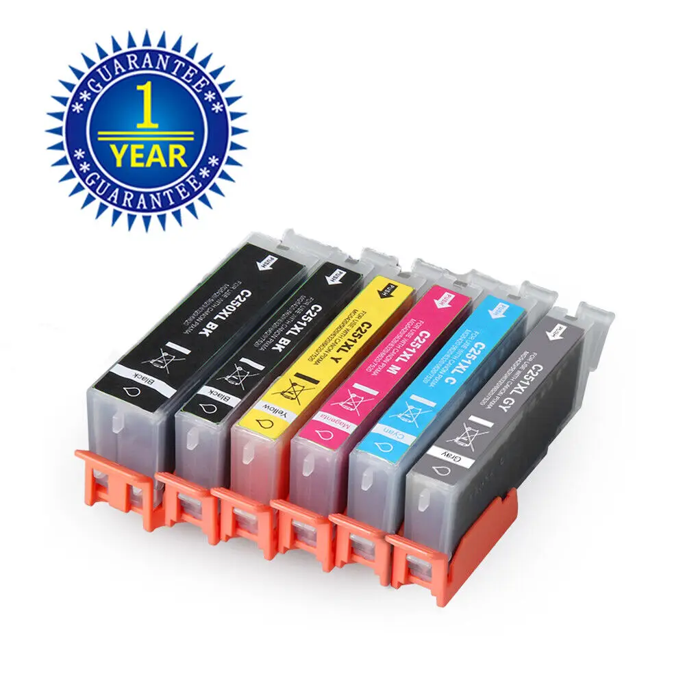 6PK PGI-250XL CLI-251XL Inkt Cartridges Voor Canon Pixma MX922 MG5520 MG5420 6620