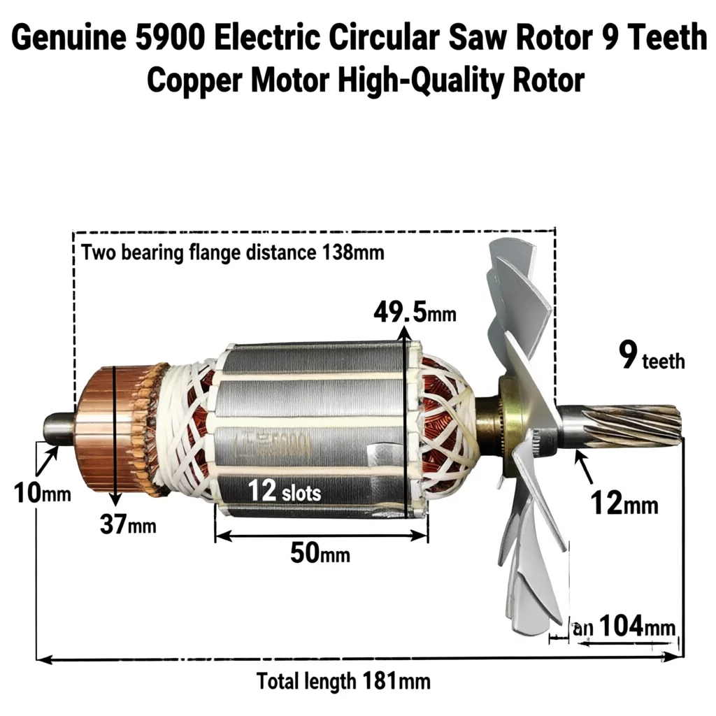 for Makita 5900 Circular Saw Rotor Armature Full Copper Coil Bearing Included Replacement Parts Power Tool Spare Components