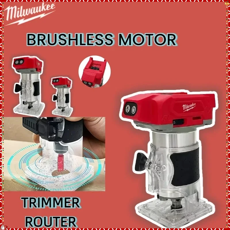 

Milwaukee 800W 30000RPM Brushless Electric TrimmerCordless Compact Router 5-Speed Woodworking Trimming Machine For 18V Battery