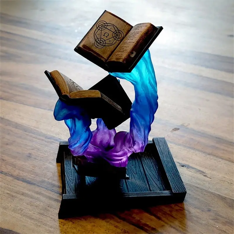 Tomes Of Magics Dice Tower Magics Dice Tray Big Book Ornaments Large Garden Gnome Sculpture Statue Decoration For Game D&D RPG