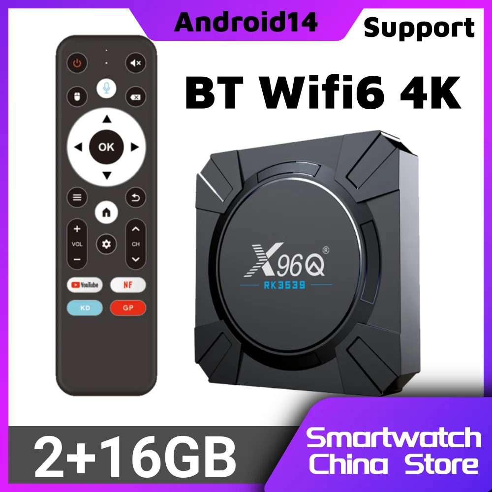 X96Q RK3539 TV Box AndroidTV Rockchip Android14 4K HD Dual Wifi 4K HD Set Top Box Video Home Movie TV Channel Media Player