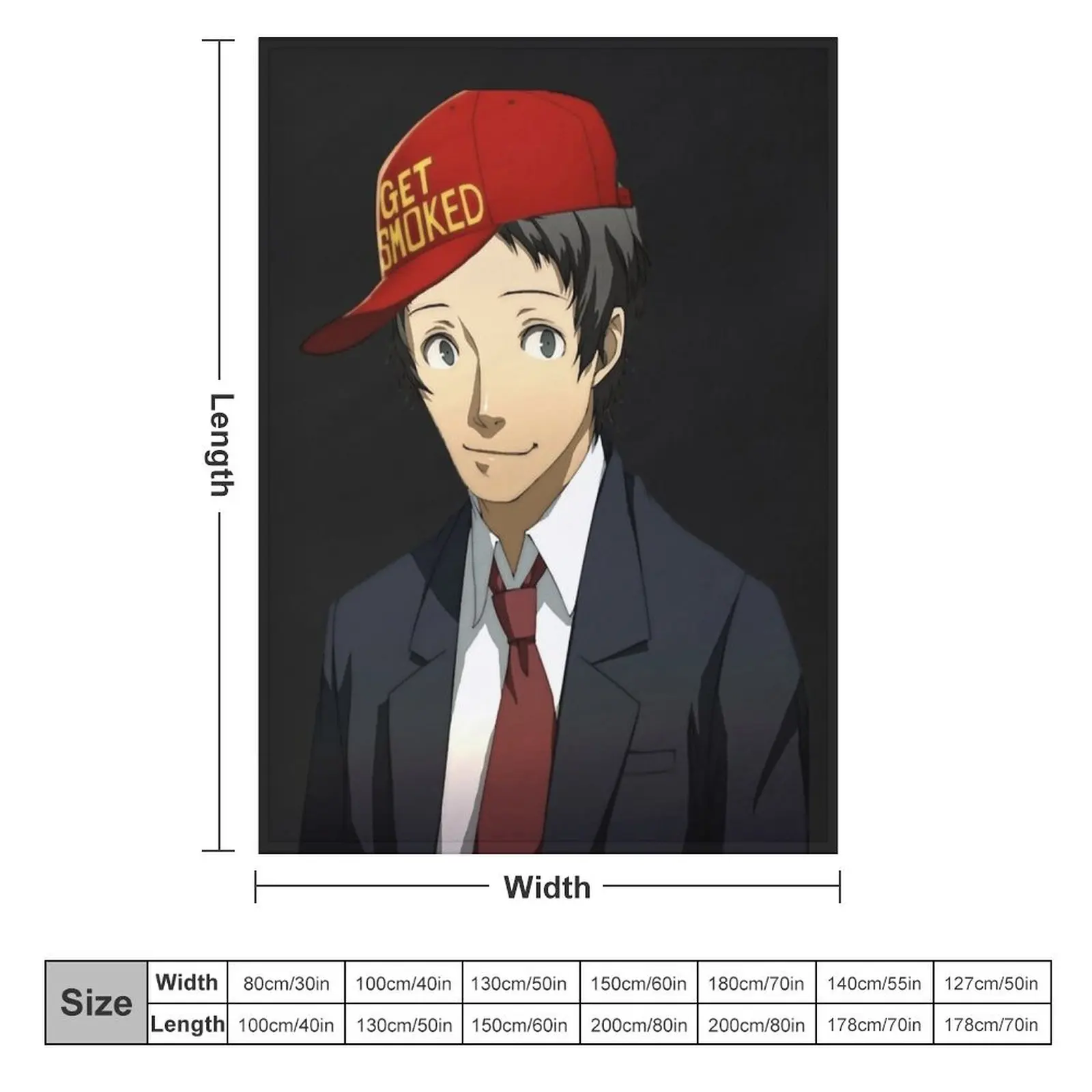 Tohru Adachi Gets Tohru Adachi smoked Sticker Throw Blanket Flannel Fabric Stuffeds Furrys blankets and throws Blankets