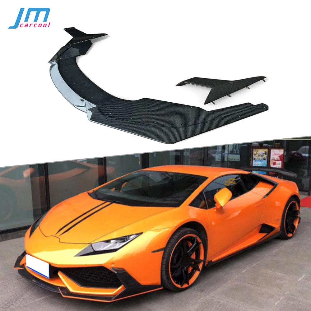 

Real Carbon Fiber Car Front Lip Spoiler Side Splitters Aprons case For Lamborghini Huracan LP610-4 2014-2018 Bumper Guard