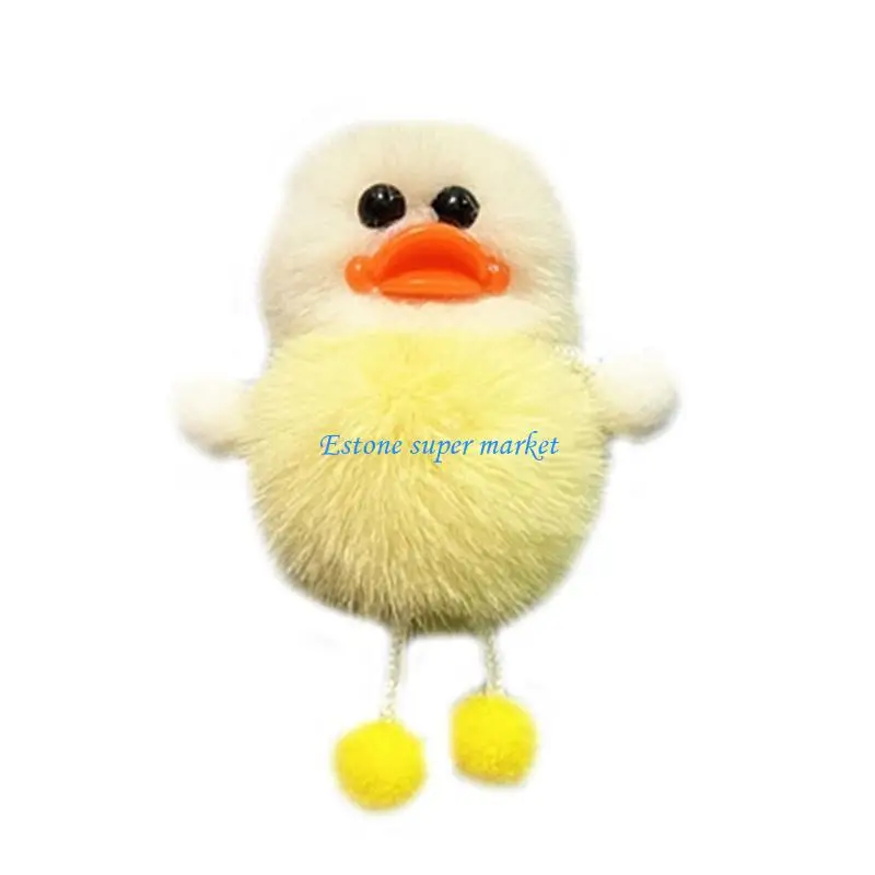 

090B Mini Duck Plush Keychain Keyring Gift Carnival Prizes for Kid Schoolbag