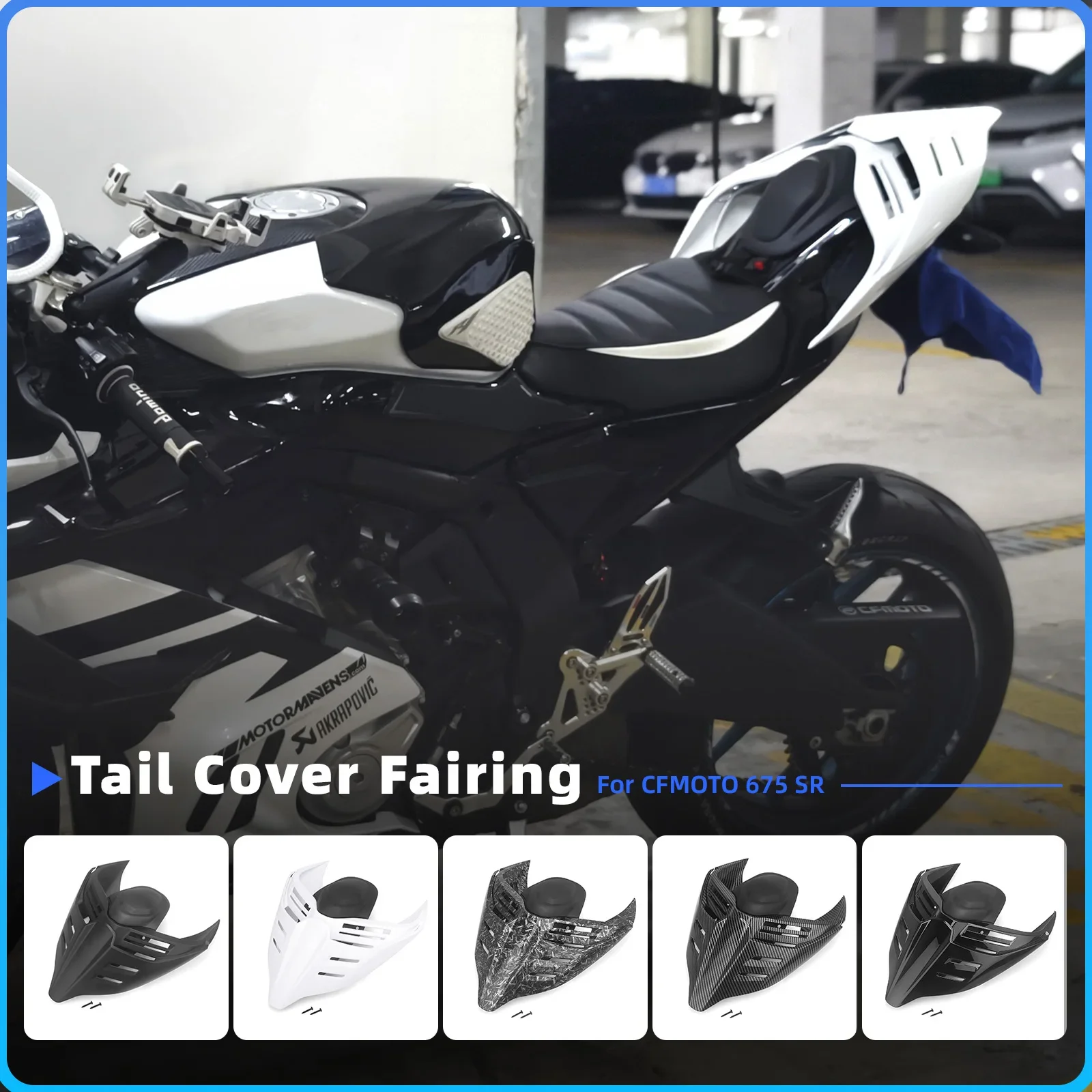 Motorcycle Rear Seat Cover Pillion Passenger Solo Seat Back Cover Fairing Cowl For 675SR 675SR-R 675SR R