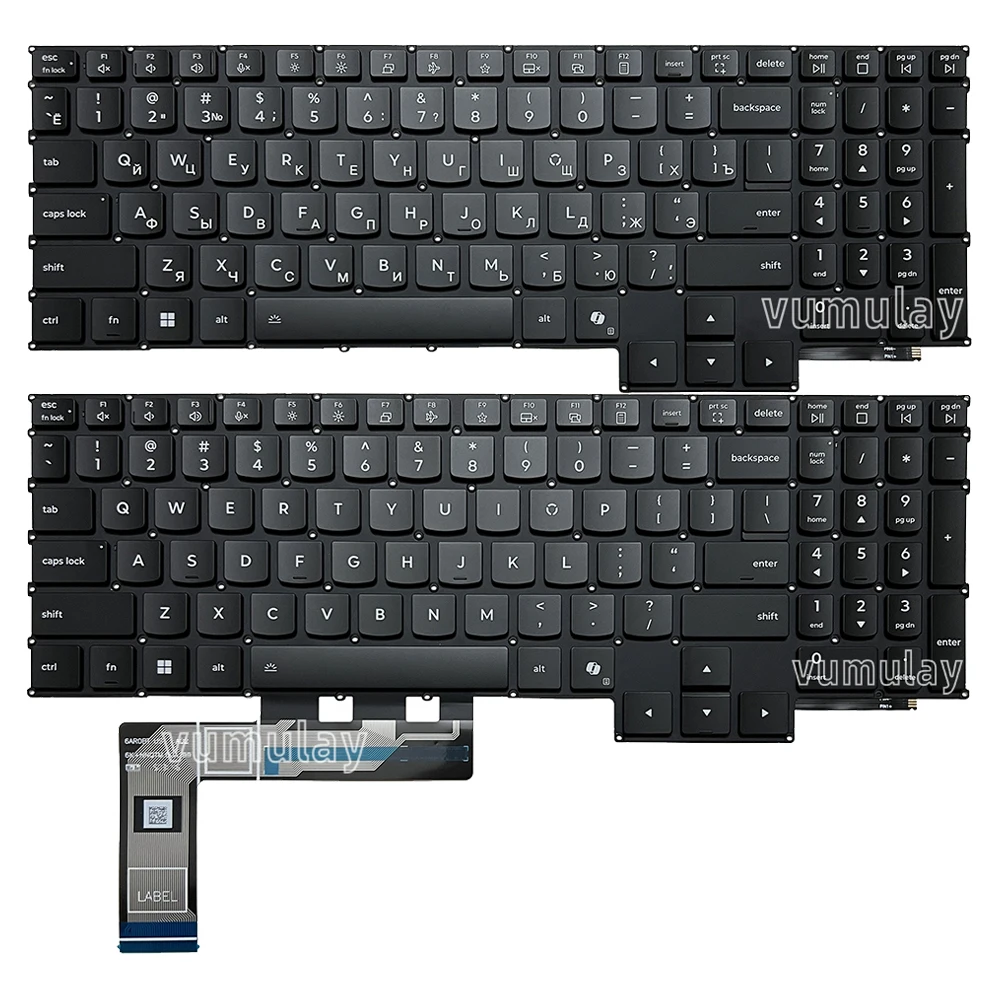 Nuevo teclado retroiluminado EE. UU./Ruso para Lenovo Legion Pro 5-16IAX10,Pro 5-16IAX10H,Pro 5-16IRX10,Pro 5-16ADR10,Pro 5-16AHP10,83LT 83LV 83M0,Pro 7 16IAX10 16IAX10H 16IRX10 16ADR10 16AHP10