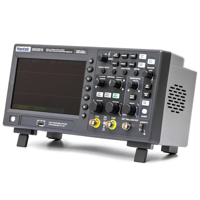 DSO2D15ที่เก็บดิจิตอลแล็บแบนด์วิธ Oscilloscopes150MHz 2CH แชนเนลแบบคู่1gsa/ S ความลึกของหน่วยความจำ8M พร้อม1CH