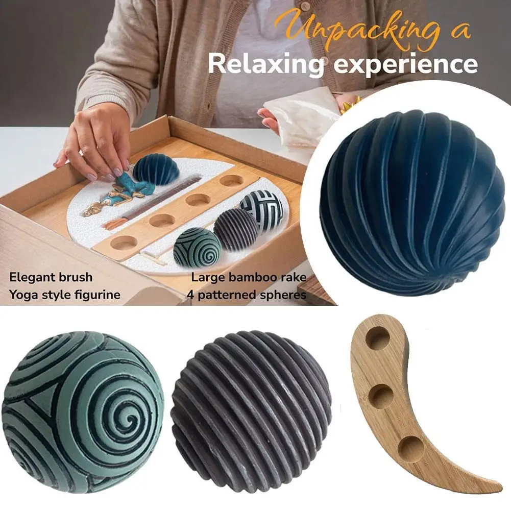 Zen Garden Resin Sand Balls 4.5cm Modern 4pcs Office Desktop Accessories Naturals Cobozen Spheres for Zen Gardens