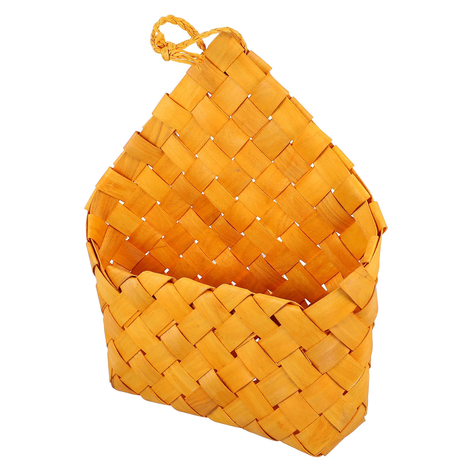 

Woven Wall Basket Hanging Small Wicker Home Decor Wooden Flower Container Storage Phones Magazines Wall Hanging Basket