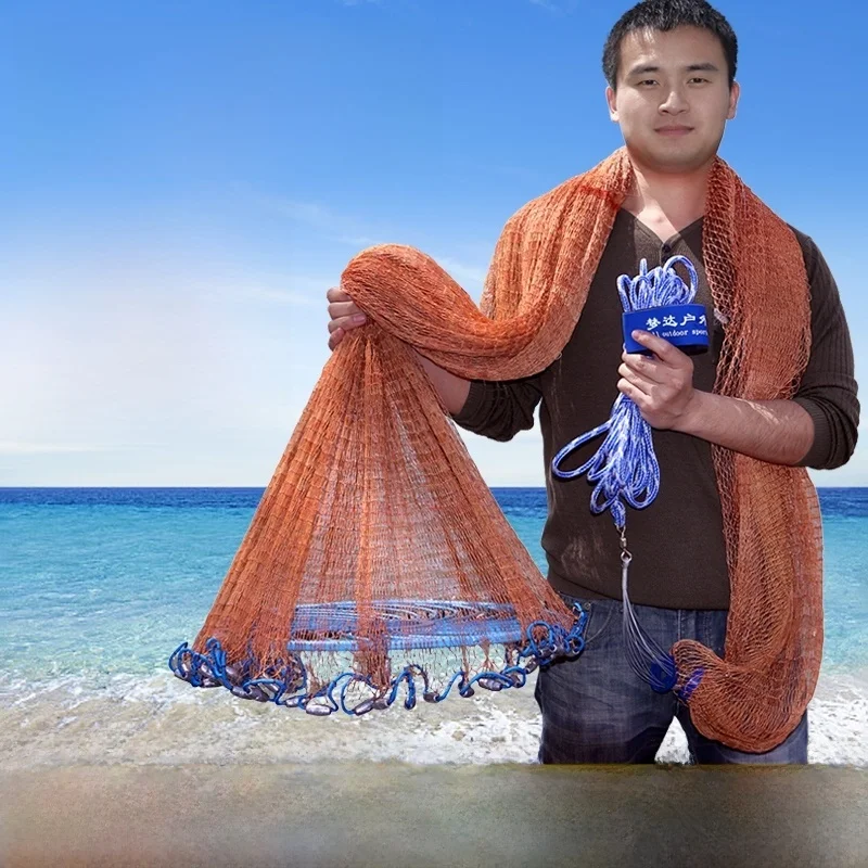 投げやすいディスク型漁網-手投げ丸型ディスクネット-魚捕り-アウトドア-キャンプ-旅行用品-beauti-b2226