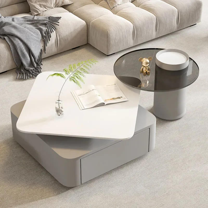 

Unique Modern Coffee Tables Storage Organizer Minimalist Book Coffee Tables Rotate Square Muebles Para El Hogar Home Furniture