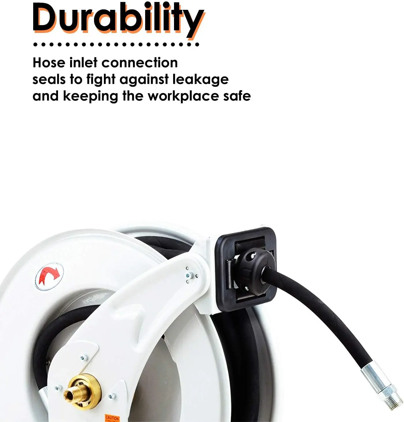 Oil Hose Reel Retractable 1/2" Inch x 50' Foot Long Premium Commercial SAE100R1AT Hose Max 2320 PSI Industrial Dual Ar