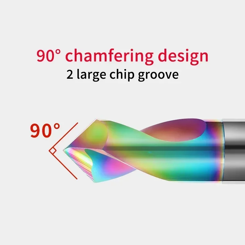 Chowmaster 1PC HRC55 Carbide Center Drill Bit 2F DLC Coating Tungsten Steel 90 Degree 50 60 75mm Chamfering Drill for Aluminum
