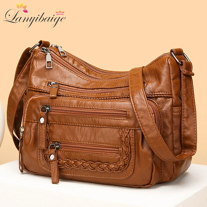 Soft Leather Luxury Purses and Handbag Women Bags Designer Women Shoulder Crossbody Bag for Women 2024 Female Quality Sac A Main