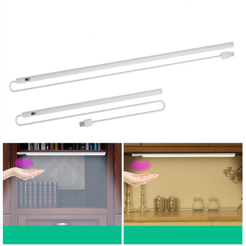 1 قطعة LED قطاع ضوء ذكي الاستشعار الأبيض 50 سنتيمتر USB اليد الاجتياح التعريفي تحت خزانة خزانة أضواء لدرجات السلم بار للمنزل