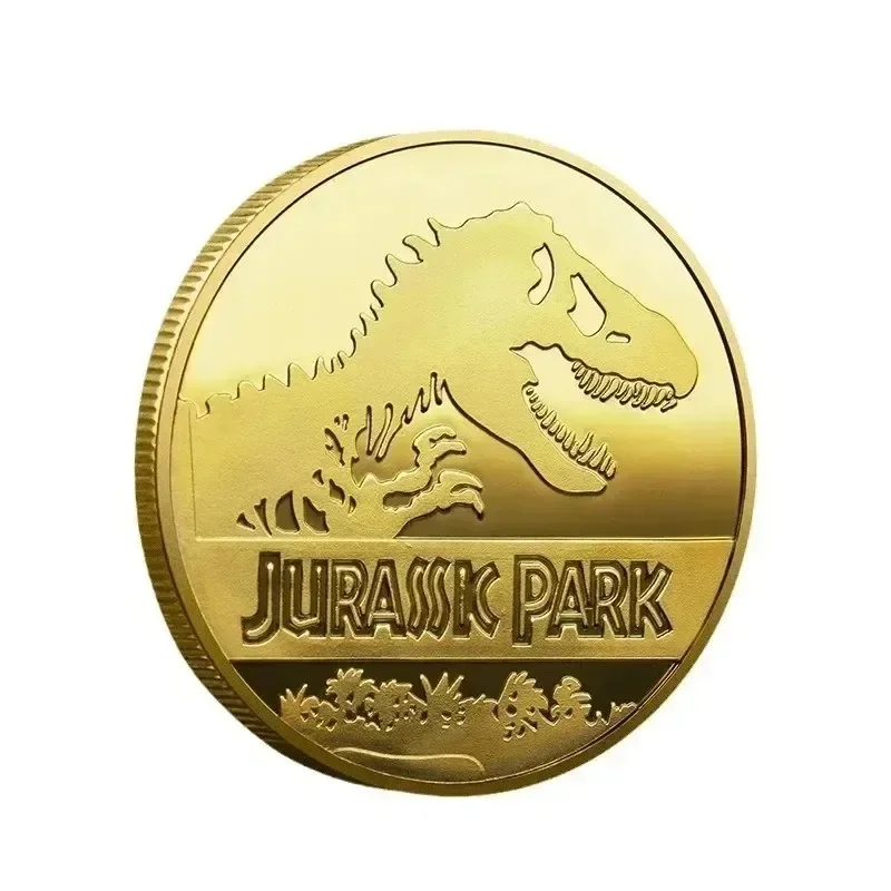 Jurassic Dinosaur Fossil Challenge Coin, Collectible Gold Coin, Movie Souvenir Ornament For Home Display Decor