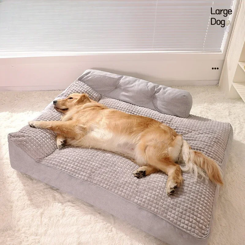 Luxury Dog Bed Sofa Cushion Plush Washable Cushion Pet Products Supplies Accessories Four Seasons Kennel Sleeping Mat Winter
