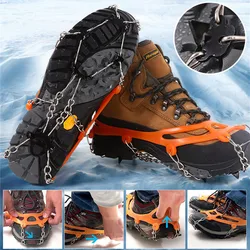 Ice Snow Shoe Durable Stainless Steel Snow Antiskid Shoe Cover Outdoor Mountaineering Shoe Covers 10/8/5 Tooth Crampon Unisex