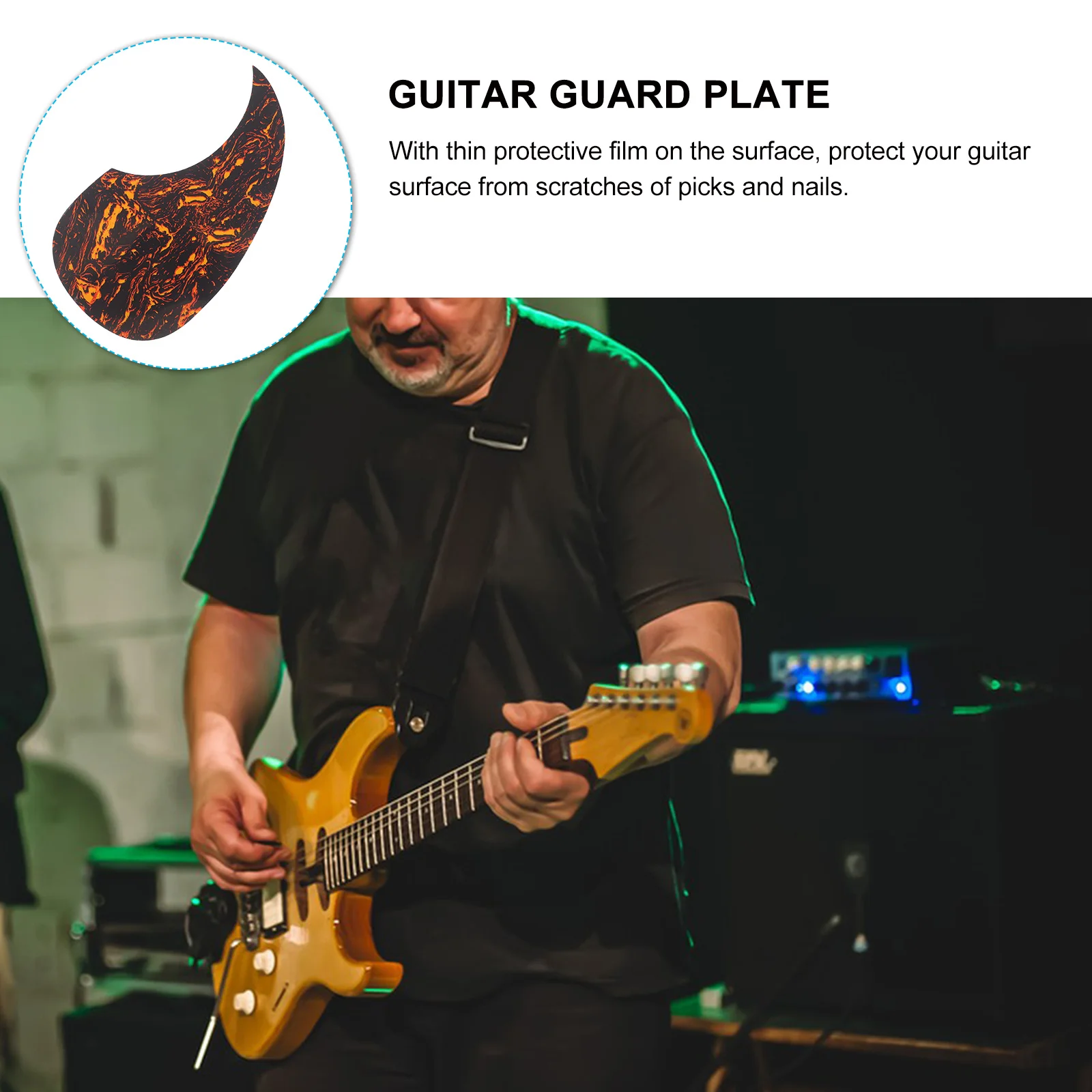 

1 pc Acoustic Guitar Guard Plate Anti-Scratch Protective Sticker Self-Adhesive 128Mm Nail Protector Replacement For
