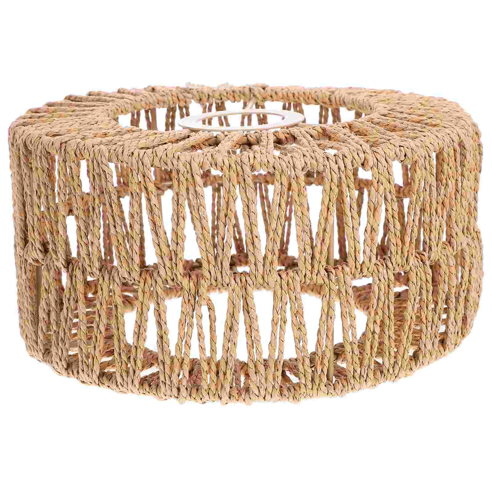 

Ceiling Light Braided Straw Rope Lampshade Weaving Woven 2200X2200X1100CM Paper Indoor Cover Yellow