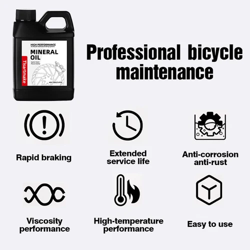 Imagen 2 del producto Aceite Mineral para Frenos de Bicicleta de Montaña de 500 ml, Fluido Mineral para Frenos de Disco Hidráulicos, Accesorios para Bicicleta