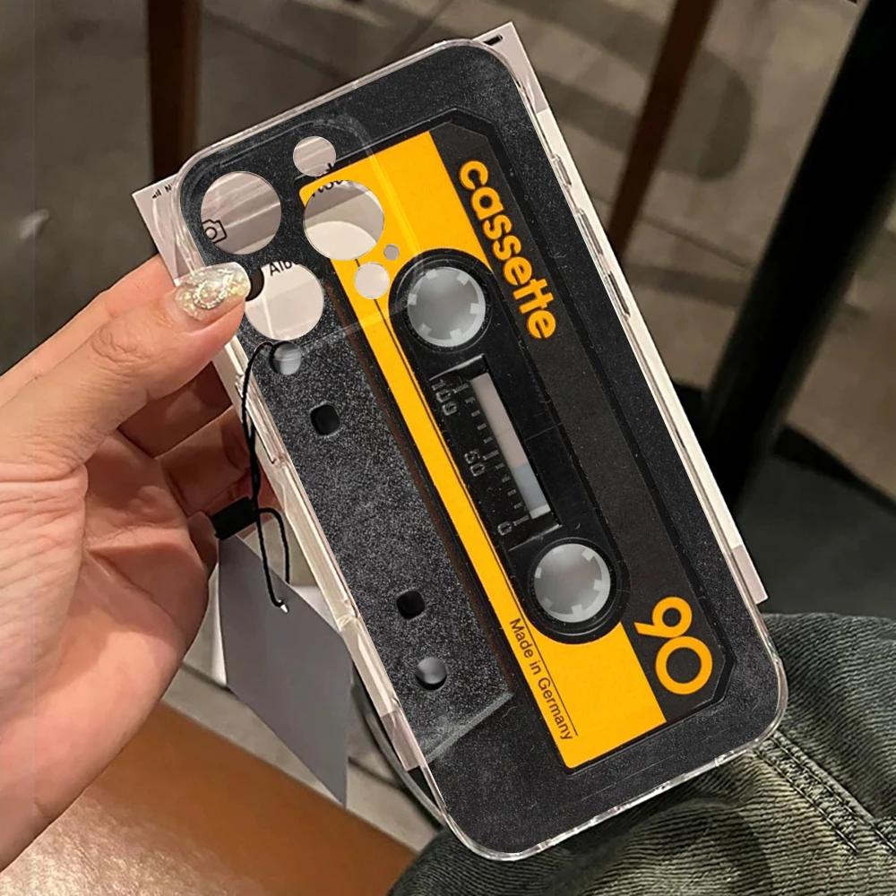 Kassetten-Kunst Klare Hülle für iPhone 16 17 15 Pro Max Hüllen iPhone 11 12 13 14 ProMax Plus 8 XS XR Transparente Retro-Abdeckung – Detail 8