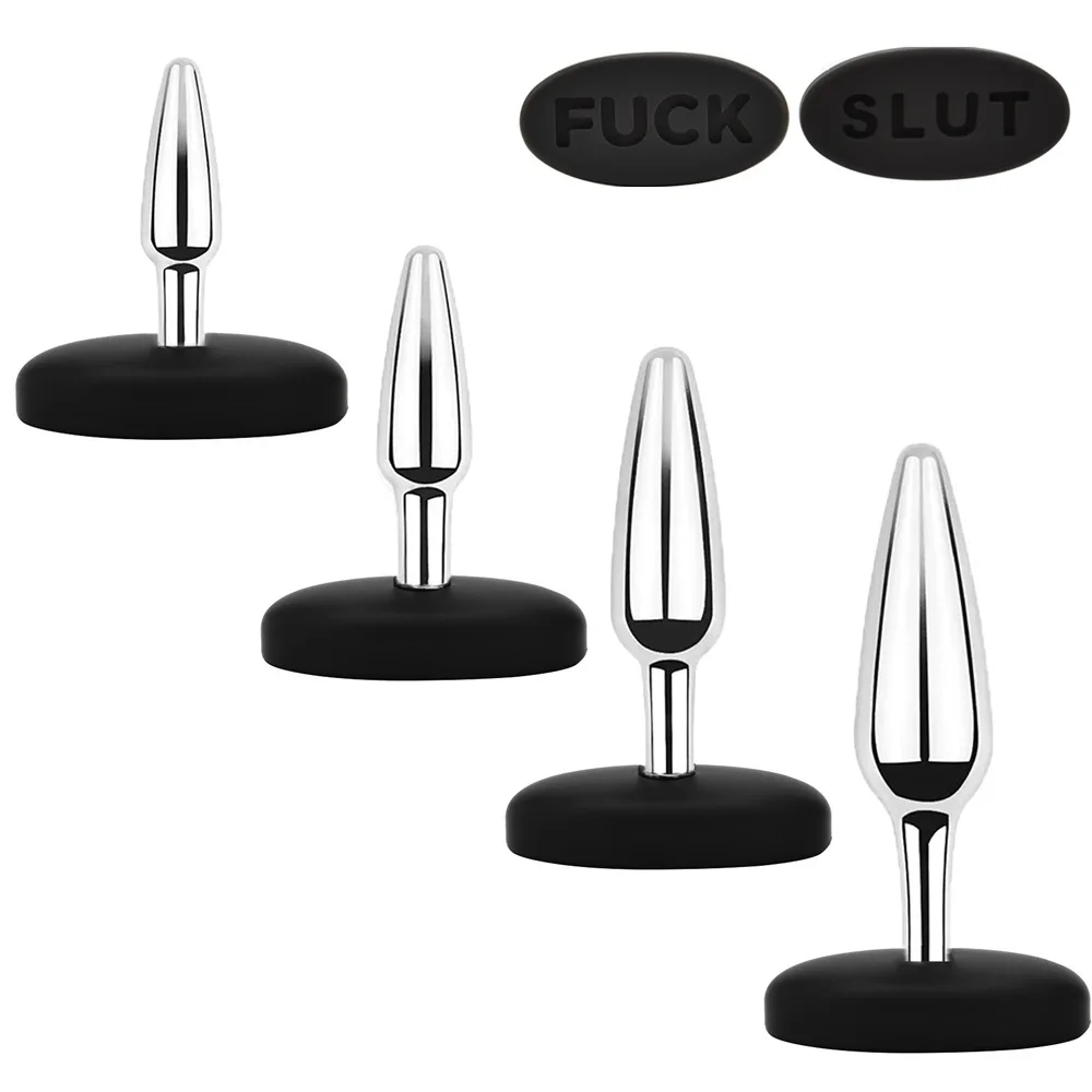 Metal Anal Beads Silicone Bottom Base Butt Plug Set Mini Small Large Ass Anal Plug Dildo Steel Sex Toy Man Woman