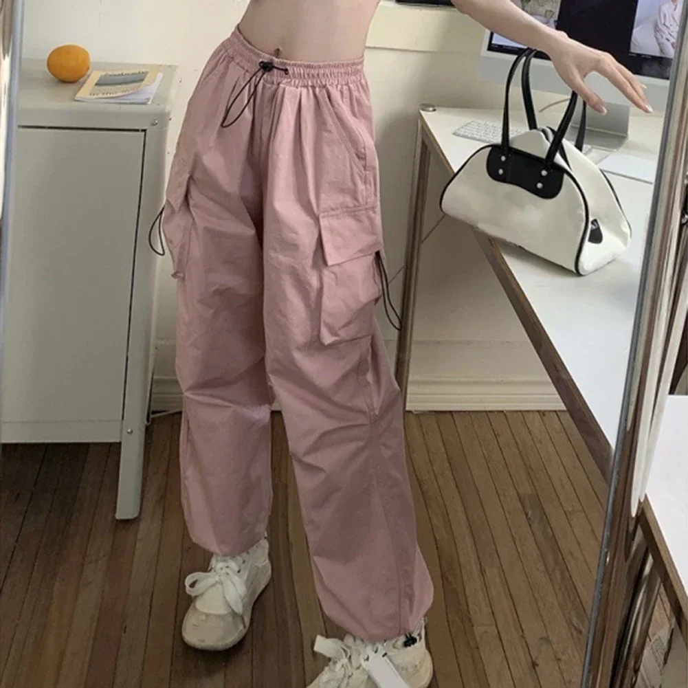 Women Y2K Cargo Pants Vintage Loose Streetwear Trousers Casual High Waist Korean Harajuku Retro Female Wide Leg Pant