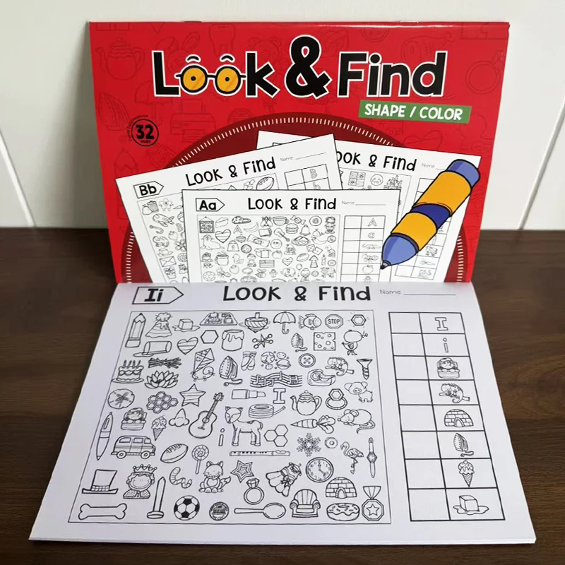 Children/adults Drawing Toy Book, Search for Hidden Items Fun Search Game, A-Z Letter Search, Coloring Activity Book