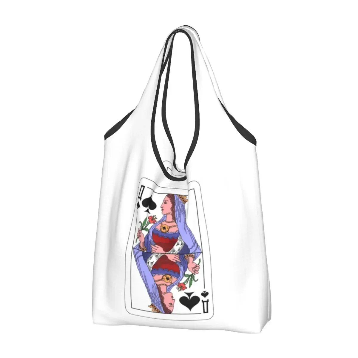 

Портативная сумка-тоут с графическим рисунком Queen Of Hearts, большая вместительная сумка-шоппер, продуктовая сумка, сумка на плечо