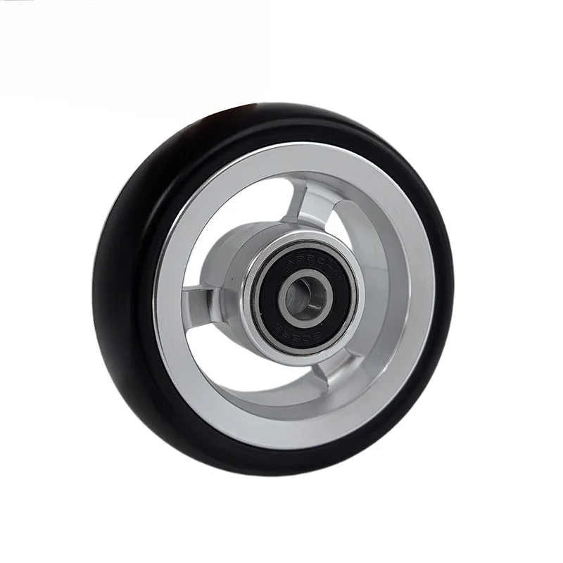 3inch Sports Wheelchair Caster Wheel Accessories Made of Aluminum Alloy with Pu Solid Tire, High-Speed, Wear-Resistant, and Silent