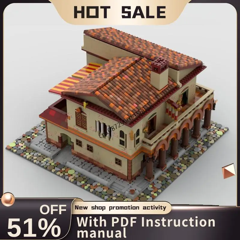 

New 6101Pcs City Hot Selling Street View Moc Modular Roman Insula Bakery Model Building Blocks Diy Creative Ideas Kids Toys Gift